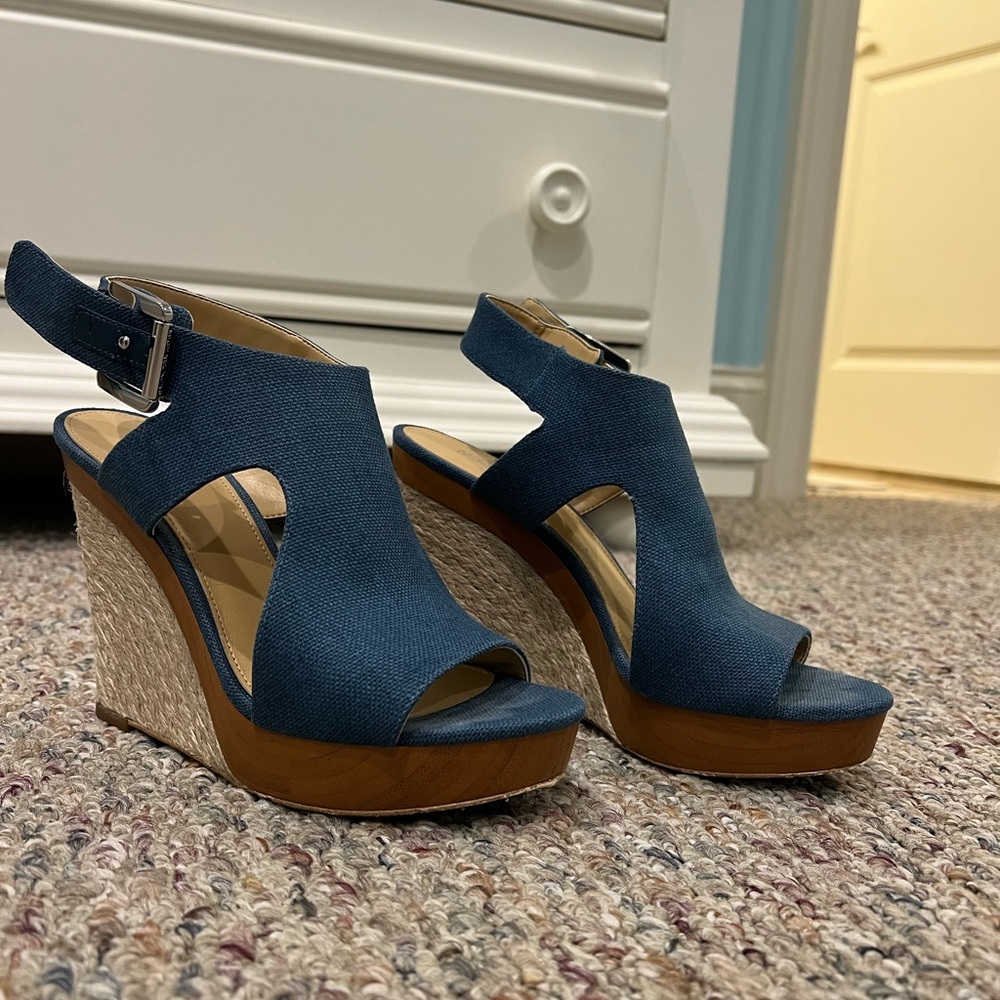 Denim heels